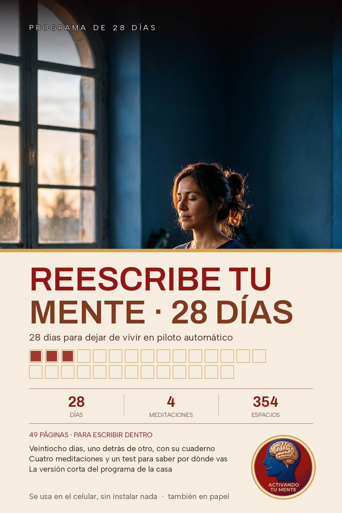 Portada de Reescribe tu Mente · 28 días